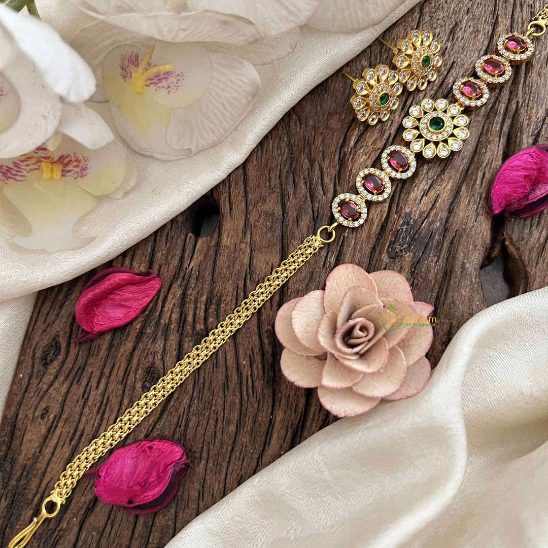 Elegant Floral Choker Short Neckpiece -G12161