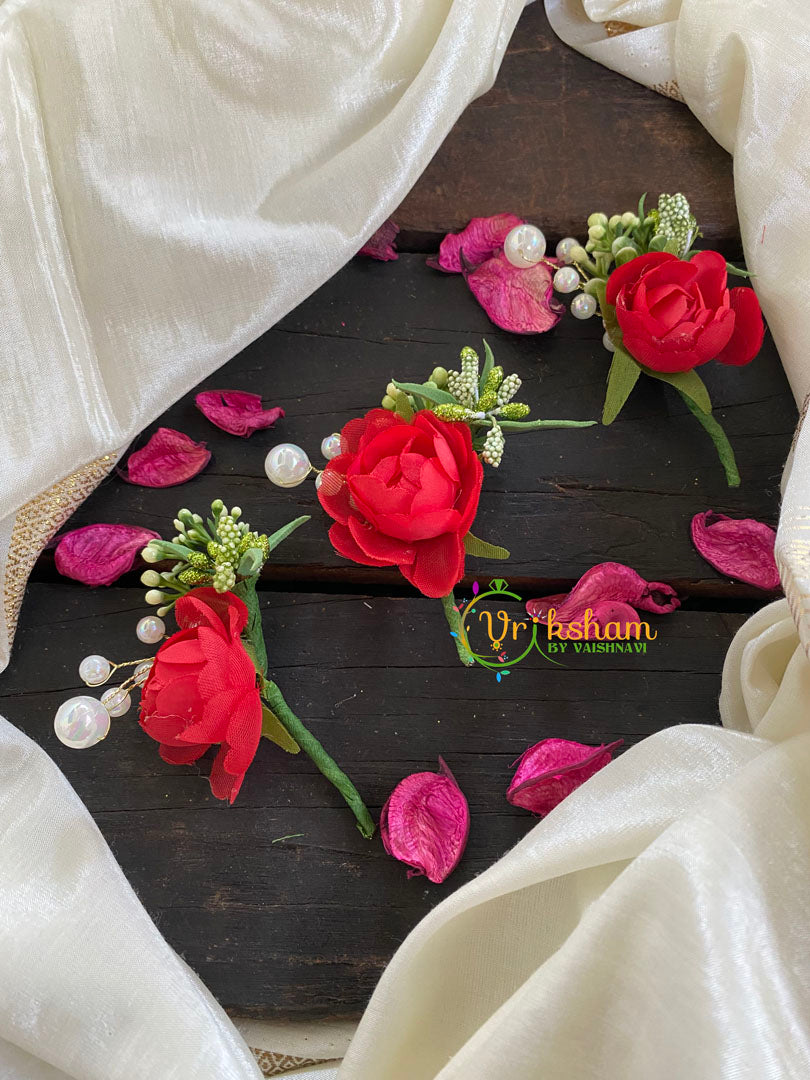 Red Rose Bridal Hair Accessory-H147