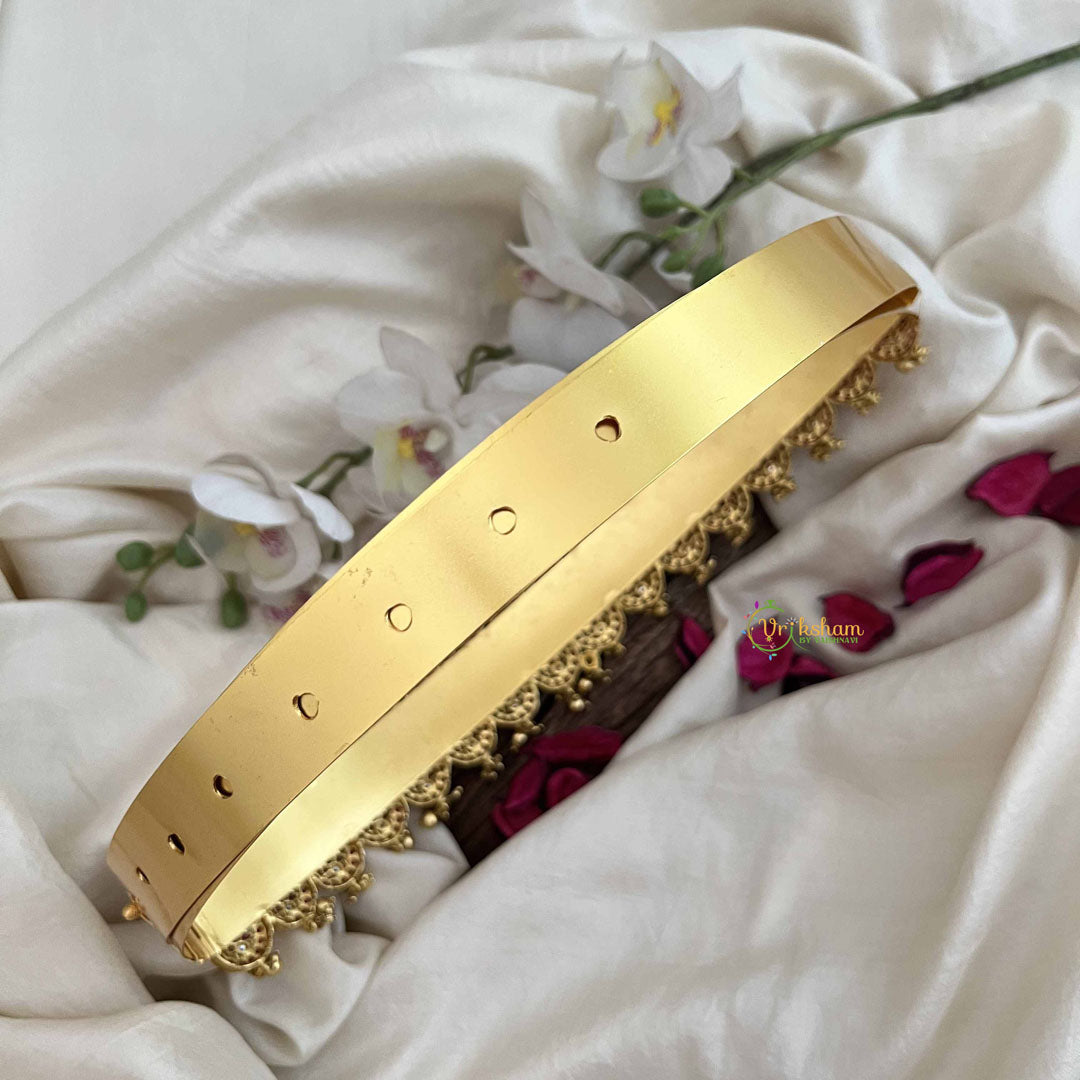 Vriksham Exquisite Premium Red White Stone Coin Style Peacock Hipbelt-Gold Bead-G20513