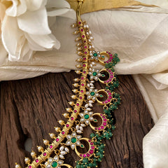 Unique Jadau Kundan Neckpiece -Rice Pearls- J2072