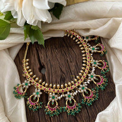 Unique Jadau Kundan Neckpiece -Rice Pearls- J2072