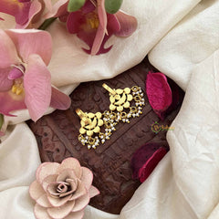 Vriksham Half Moon Style Kundan Jadau Press Bugadi-Red Green & White-Pearls-J3760