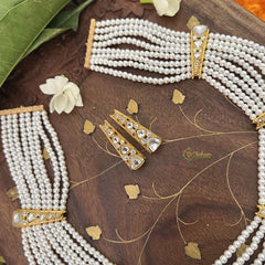 Vriksham Designer 8 Layer Pearl Mala-White-J3339