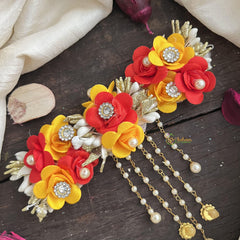 Red Yellow Rose Veni with Bead-Flower Accessory-H627