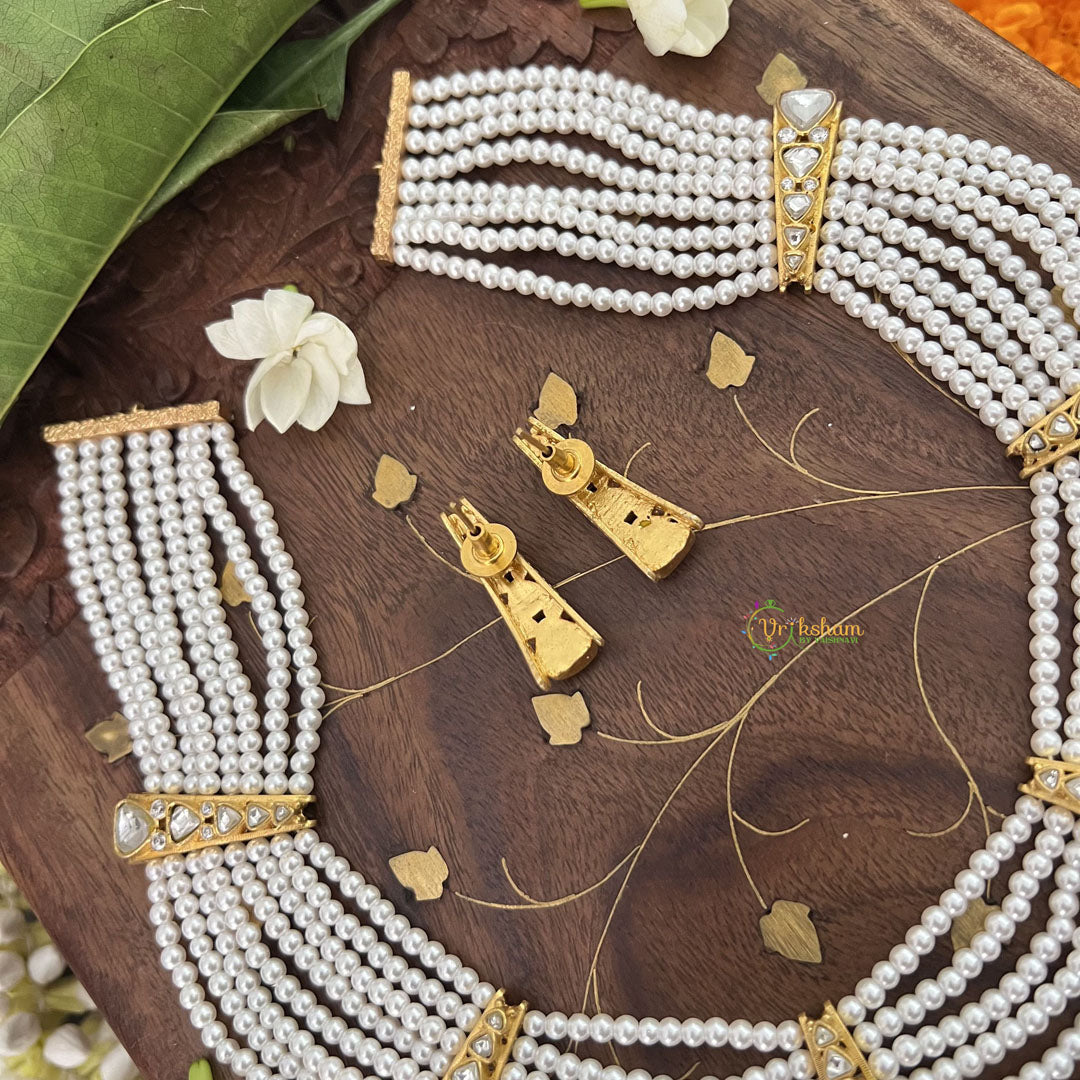 Vriksham Designer 8 Layer Pearl Mala-White-J3339