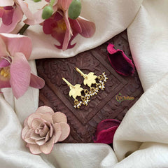 Vriksham Aarohi Antique Floral Kundan Jadau Press Bugadi-Red White-Pearls-J3764