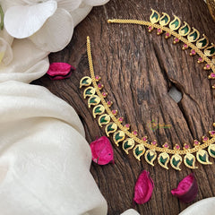 Vriksham Traditional Kerala 30 Manga Short Neckpiece-Green-G19827