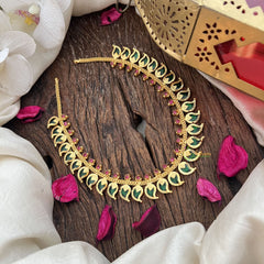Vriksham Traditional Kerala 30 Manga Short Neckpiece-Green-G19827