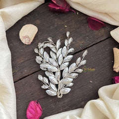 Leaf Alike Crystal Silver Bridal Hair Accessories-H631