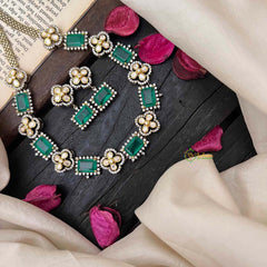 Elegant Green Victorian Diamond Neckpiece-VV1779