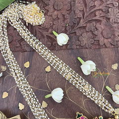 Vriksham Gaja Lakshmi Pendant 8 Layer Pearl Beaded Maala neckpiece-Purple Bead-J3364