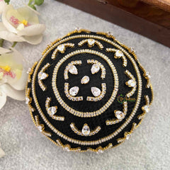 Vriksham Royal  Diya & Leaf Motif Juda Net Juda Hair Net With Hair Bun Cage Accessory-H1277