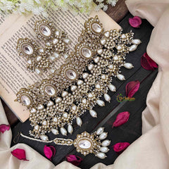 Exquisite White Victorian Diamond Neckpiece-Pearls-VV1785