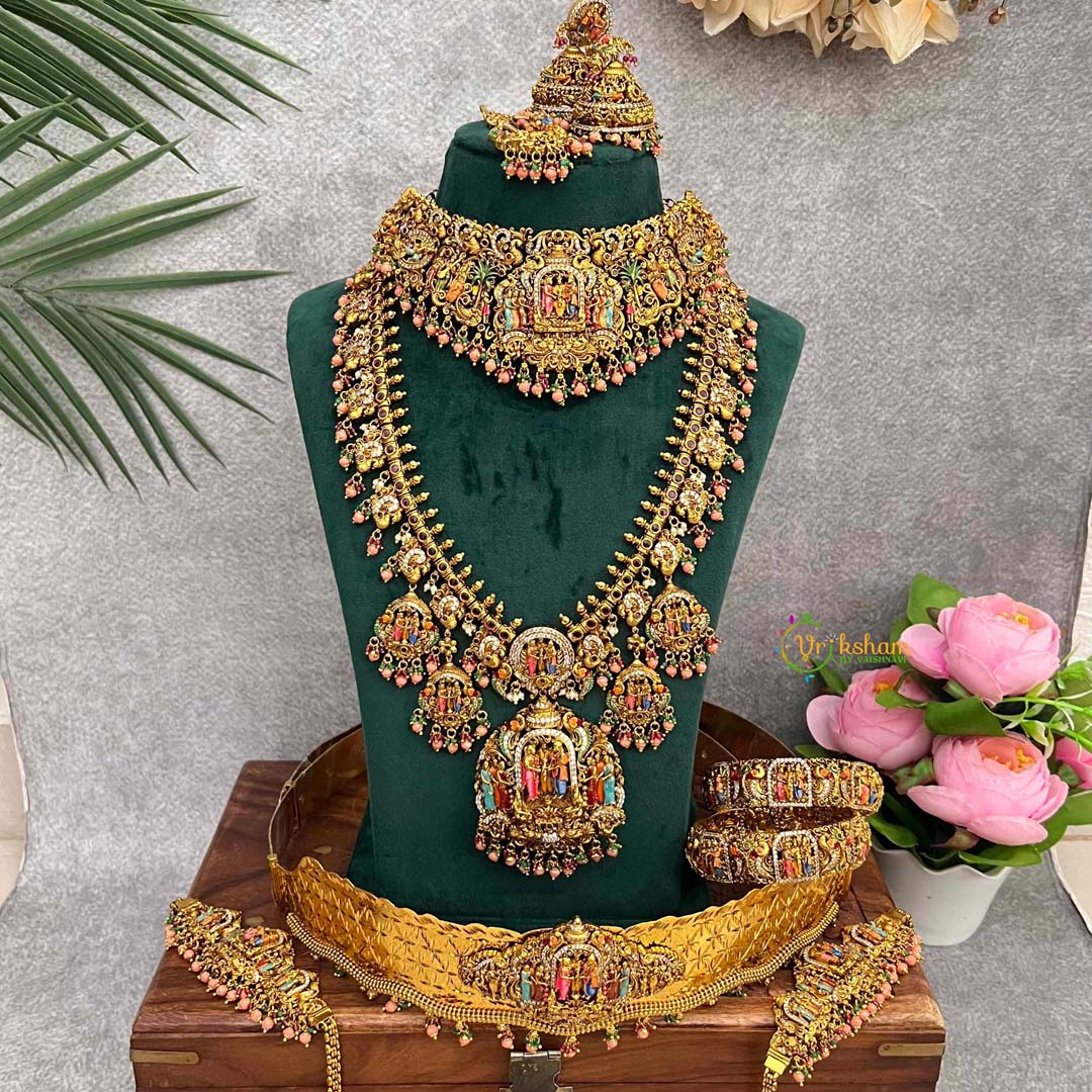 Vriksham Grand Perumal Heritage Guttapusalu Bridal Set-G21811