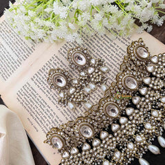 Exquisite White Victorian Diamond Neckpiece-Pearls-VV1785