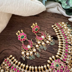 Exquisite Kundan Jadau Neckpiece-Beads-Pearls- J2080