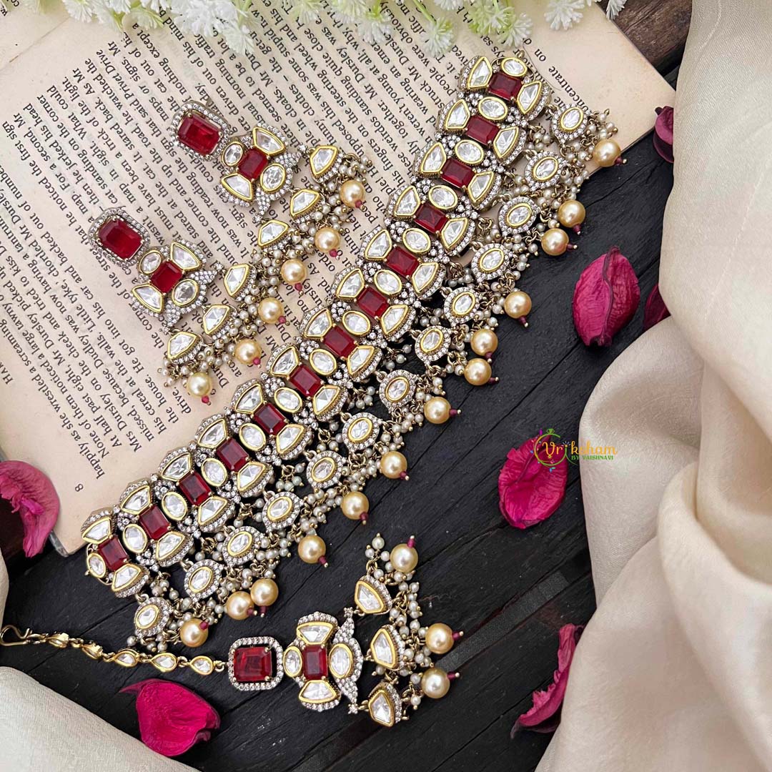 Exclusive Bridal Victorian Diamond High Neck Choker-VV1922