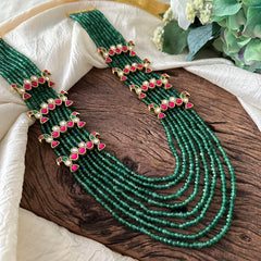 Exclusive Green Bead  Multilayer Mala - J2092