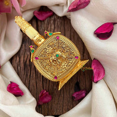 Vriksham Antique Gold Pendant With Parrot Motifs Kumkum Box-G21208