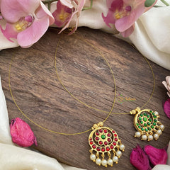 Reversible 2 in 1 Red Green Reverse Pendant Invisible Neckpiece-G15562