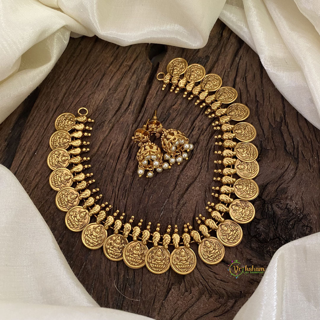 Premium Lakshmi Coin Choker Short Neckpiece-G11323