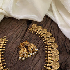 Premium Lakshmi Coin Choker Short Neckpiece-G11323