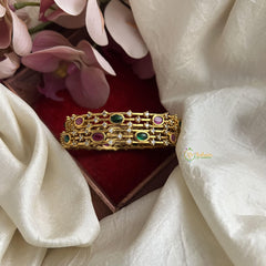 Elegant Red Green AD Stone Bangle Set-G14791