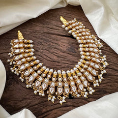 Elegant Kundan Jadau Manga Guttapusalu - White - J2108