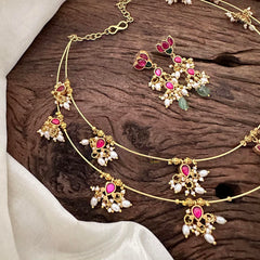 Unique Kundan Jadau Lotus Hasli Choker - J2109