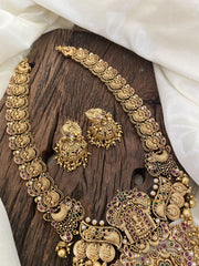 Premium Antique Temple Haram - Lakshmi Haram-Gold Bead -G11340