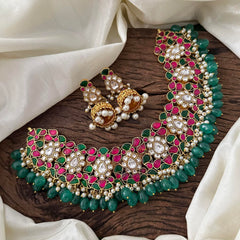 Premium Floral Kundan Jadau Short Neckpiece - J2104