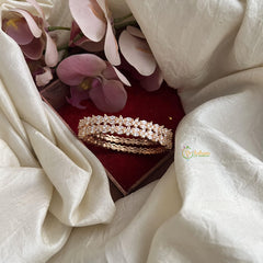 Elegant Rose Gold AD Stone Bangle Set-G14796