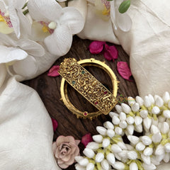Vriksham Traditional Lakshmi Peacock Gold Finish with Ruby & Green Stones-Screw Type Bangles-G19919