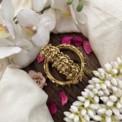 Vriksham Antique Gold Ganesh Motif Bangles-Screw Type Bangles-G19920