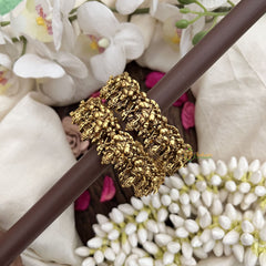 Vriksham Antique Gold Ganesh Motif Bangles-Screw Type Bangles-G19920