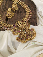 Traditional Maanga Lakshmi Haram Red White -Gold Bead -G11336