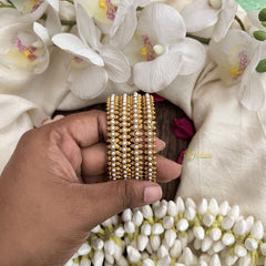 Vriksham Classic Pearl Gold Bangles-Set Of 4-G19928