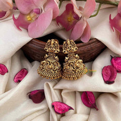 Vriksham Traditional Lakshmi Gold look Dome Jhumka Earrings-Gold Bead-G21215