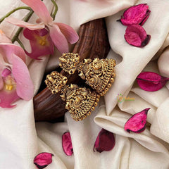 Vriksham Traditional Lakshmi Gold look Dome Jhumka Earrings-Gold Bead-G21215