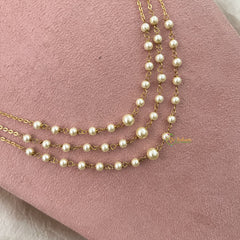 Vriksham Pearl Layer Style Kundan Jadau Short Neckpiece-Green-J3380