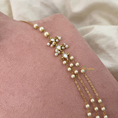 Vriksham Pearl Layer Style Kundan Jadau Short Neckpiece-White-J3378