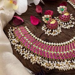 Authentic Jadau Kundan Guttapusalu-Rice Pearl-J2259