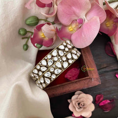 Vriksham Expensive Sparkle Pear & Round Style Bangles-G21313