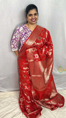 Kumkum Red Semi Georgette Soft Silk Saree -VS2008