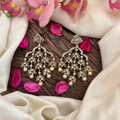 Vriksham Designer Vintage Gold Filigree Bridal Earrings-Pearls-G21218