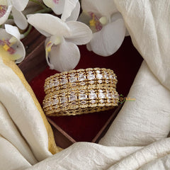 Premium Gold Look Alike AD Stone Bangle Set -G14872