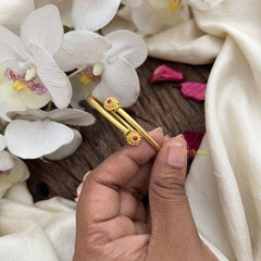 Vriksham Elegant with Ruby Floral Ends Openable Kada-G19941