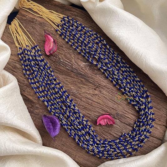 Trendy Purple Bead Layered Maala Neckpiece-G14989