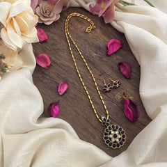 Vriksham Single Blue Stone Pendant Chain-G15637