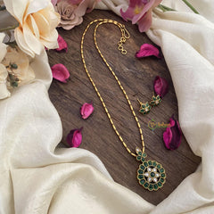 Vriksham Single Green Stone Pendant Chain-G15638